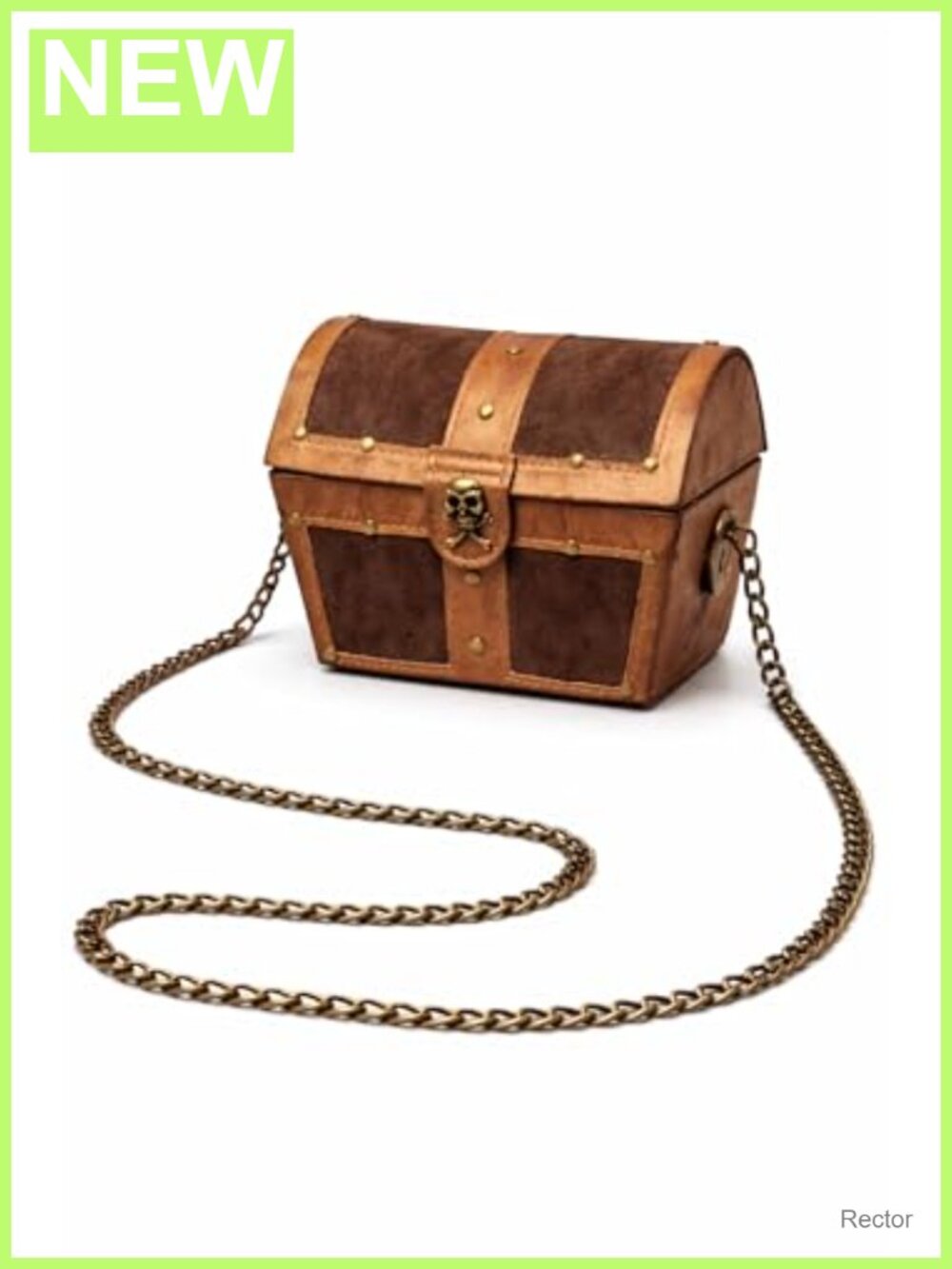 Pirate Treasure Chest Handbag Skull & Bones Chain Strap Costume